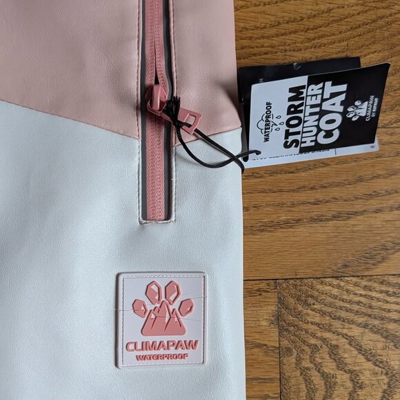 RIFRUF Stormhunter Rain Dog Coat Pink and White Sakura Dog Rain Jacket Size 22 - Picture 13 of 16